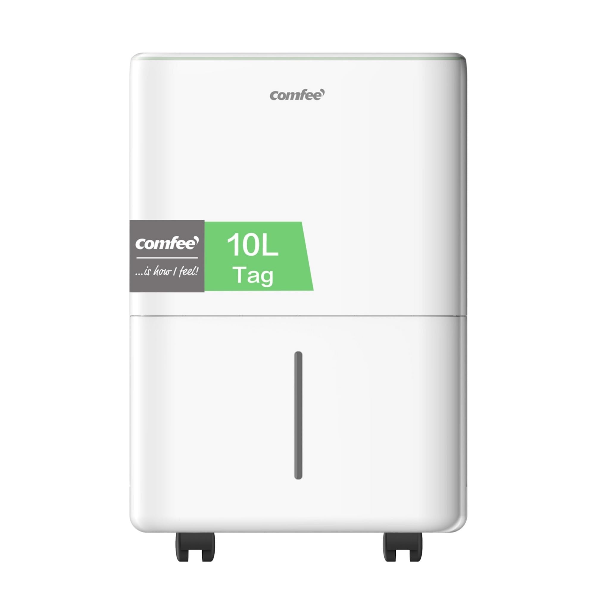 COMFEE dehumidifier 10 liters/day, suitable for rooms of approx. 40 cubic meters (16 square meters), automatic defrost, child lock, noise reduction, refrigerant R290, CDDOE-10DEN7-QA3(EU)