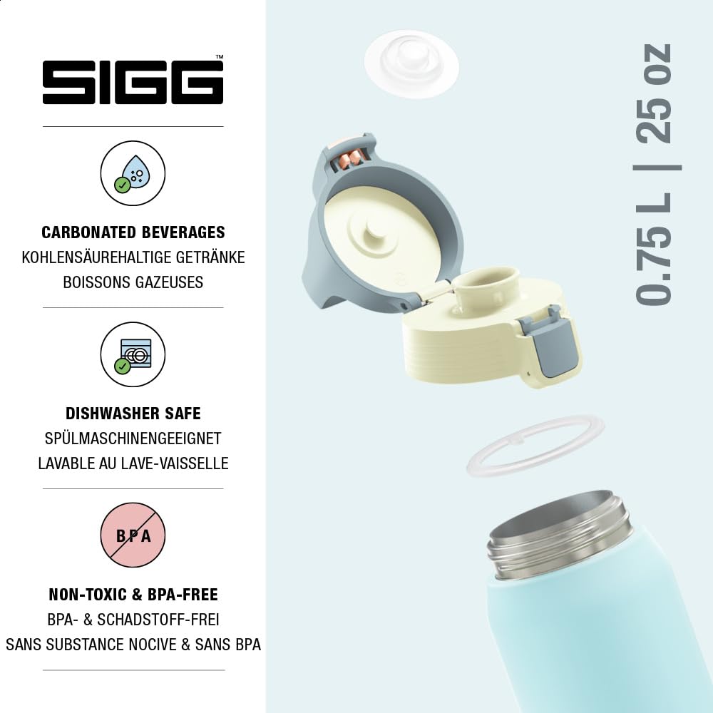 SIGG - Insulated drinking bottle - Thermos bottle Shield Therm One Multicolor Breeze - Carbonated drinks - Leak-proof - Dishwasher safe - BPA-free - 90% recycled stainless steel - 0.75L - 6228.30