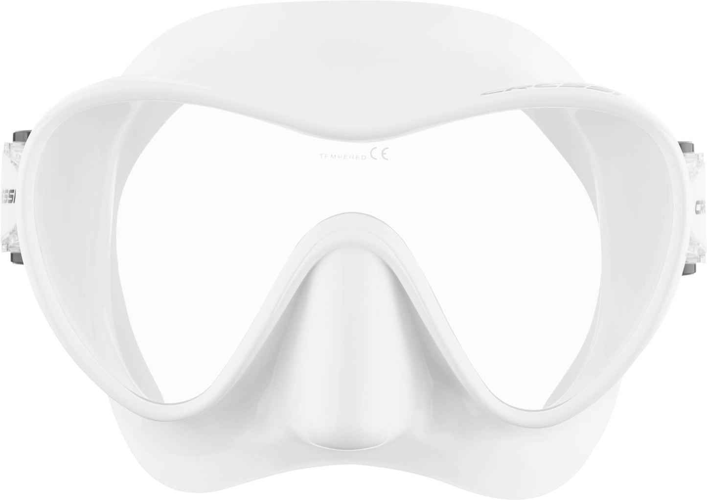 Cressi Frameless Diving Mask F1 - Fog-free Glass Lens, Diving Goggles - Ergonomic Silicone Rim, Snorkel Mask - Dry Snorkel & Snorkel Set - White - Mask - ZDN283000