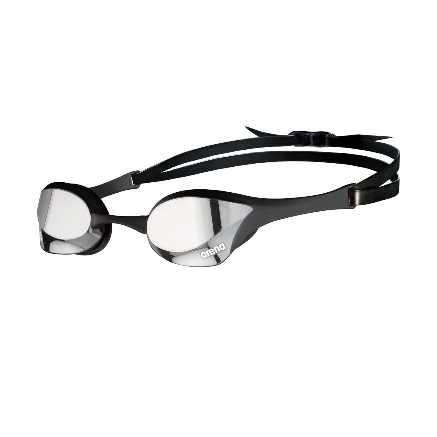 ARENA Cobra Ultra Swipe Mirror Unisex Race Swimming Goggles for Adults, Diving Goggles with Curved Mirror Lenses, Anti-Fog, UV Protection, 5 Interchangeable Nose Bridges - 002507-550-NS