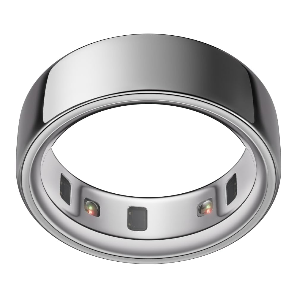 Oura Ring 4 - Silver - Size 7 - Smart Ring | First measure with Oura Ring 4 Sizing Kit | Sleep Tracking Wearable - Heart Rate - Fitness Tracker - Up to 8 days battery life - JZ90-54217-07