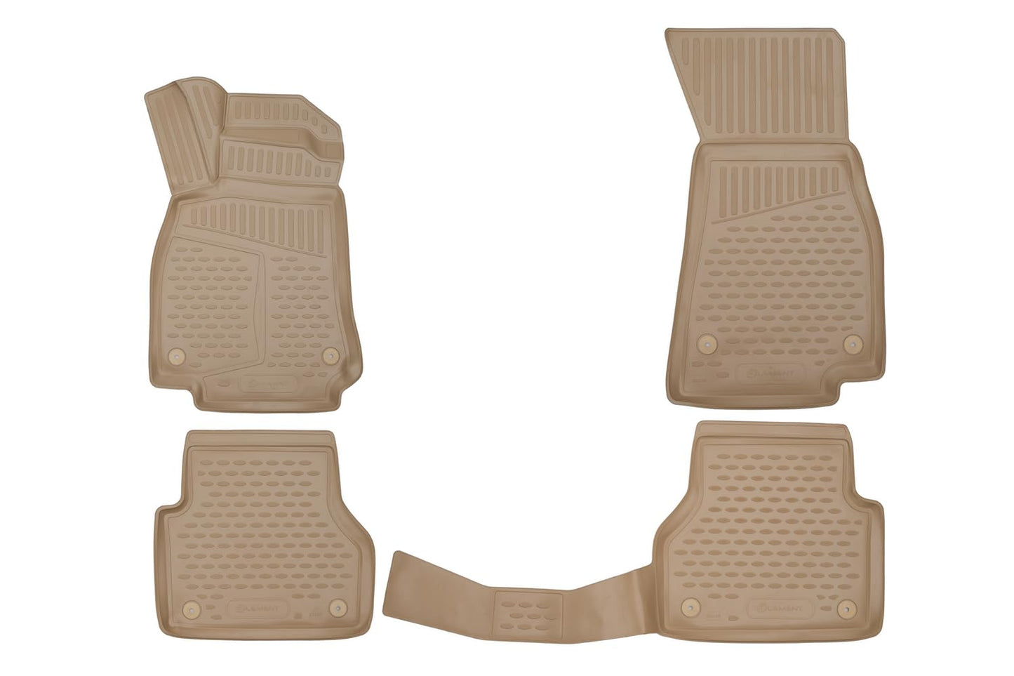 Element 3D rubber floor mats suitable for Mazda CX-7 I (2007-2009) | Beige | 100% custom-fit all-weather floor mats made of TPE, high edge, waterproof, non-slip, odorless - EXP.NLC.33.12.212k