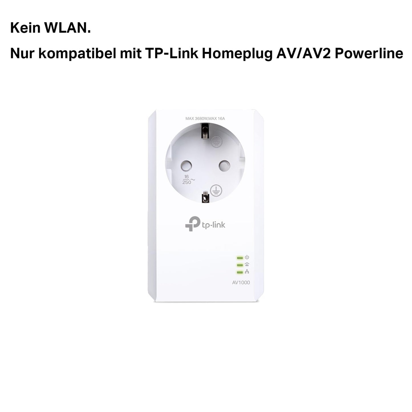 TP-Link TL-PA7017P AV1000 Gigabit Powerline Adapter with Socket (1x Gigabit Port, Plug and Play, Energy Saving, Compatible with TP-Link HomePlug AV Powerline Adapters)