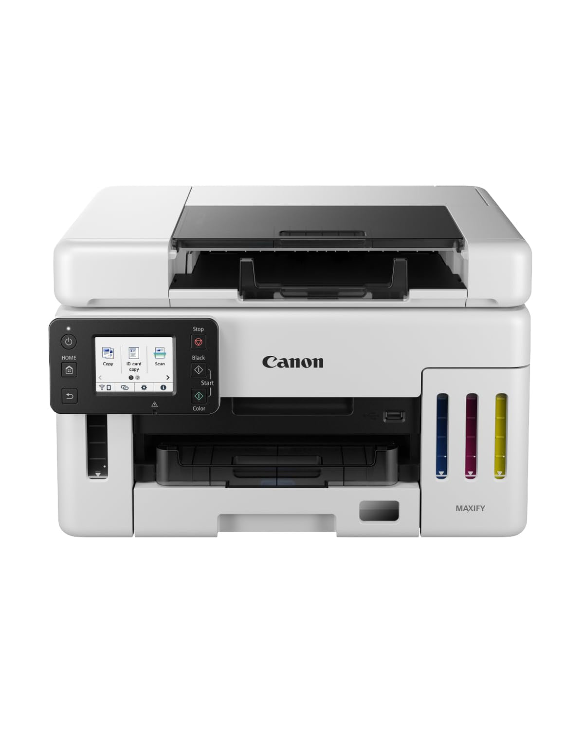Canon MAXIFY GX6550 Inkjet Printer 3-in-1 Multifunction Device MegaTank (Printer, Scanner, Copier, WiFi, LAN, Cloud, Duplex Printing, Duplex ADF, 350 Sheets Capacity, Smudge-Resistant Prints) white
