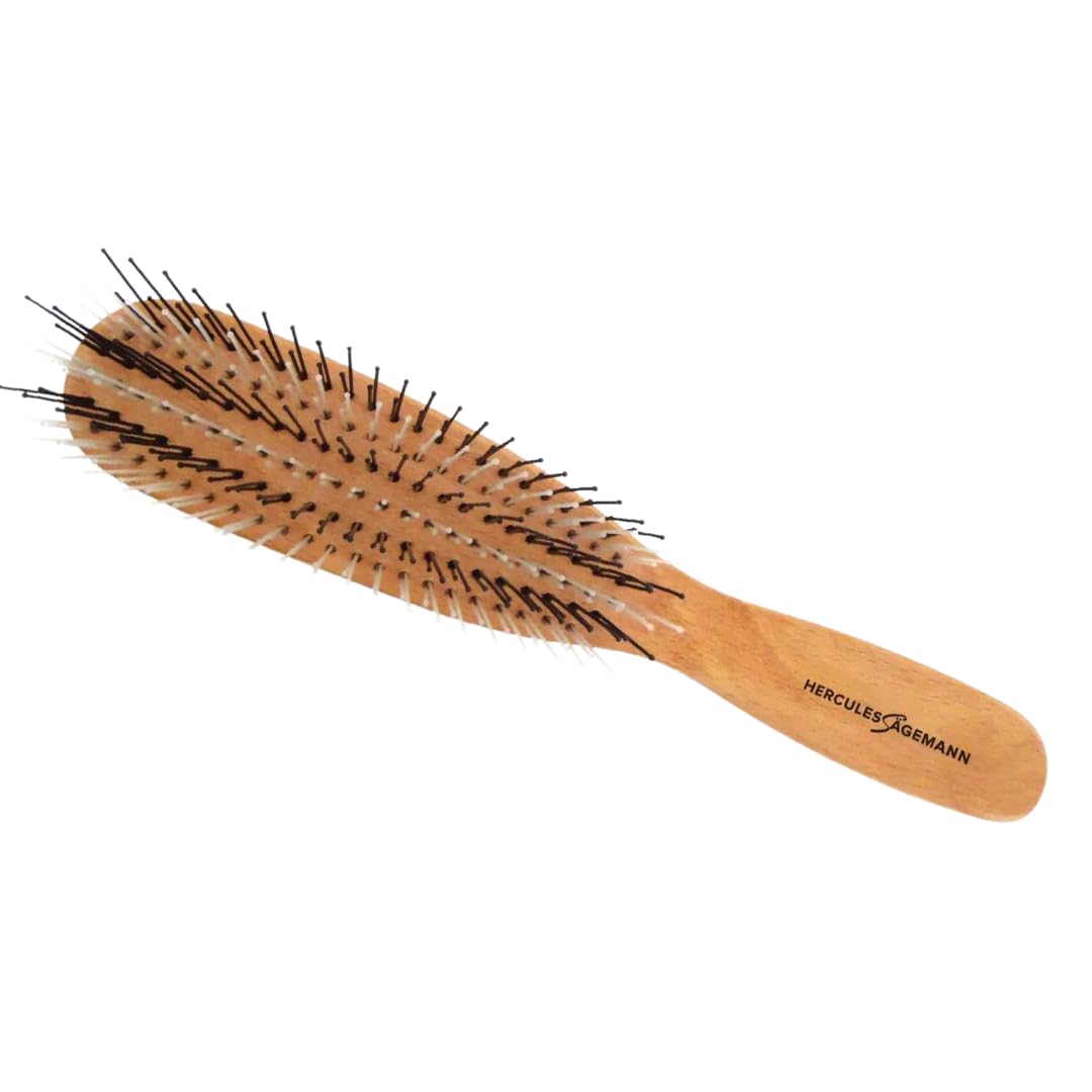 HERCULES SAWMAN - magic brush wood | High-quality scalp brush for gentle detangling without pulling. Ideal for men and women, suitable for wet and dry hair. | Color: wood - 4000165633101