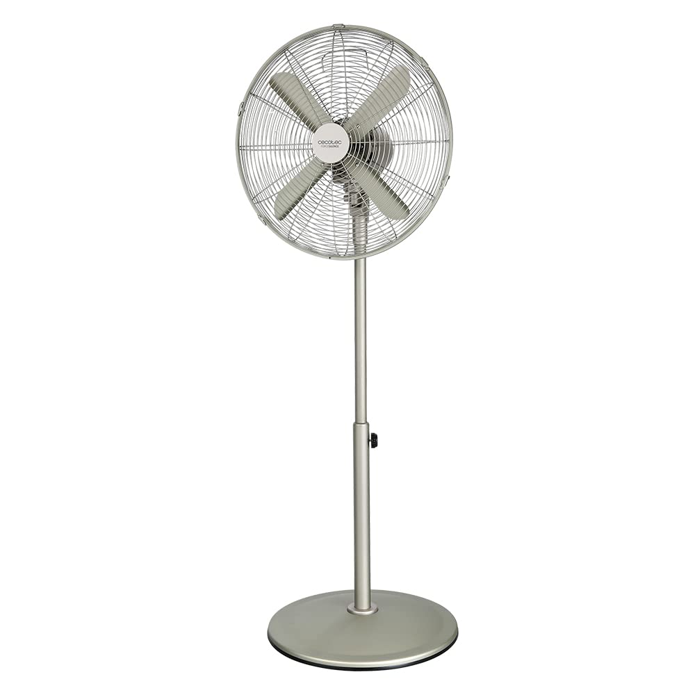 Cecotec pedestal fan EnergySilence 610 Steelstyle. 50W, steel finish, 16" diameter with 4 blades, 3 speeds, oscillation, height adjustable, maximum safety - 08234