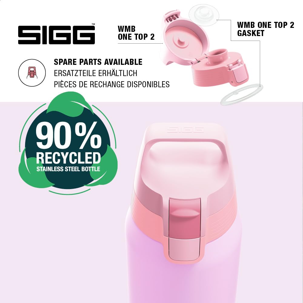 SIGG - Insulated drinking bottle - Thermos bottle Shield Therm One Multicolor Petal - carbonated drinks - leak-proof - dishwasher safe - BPA-free - 90% recycled stainless steel - pink - 0.75L - 6228.40