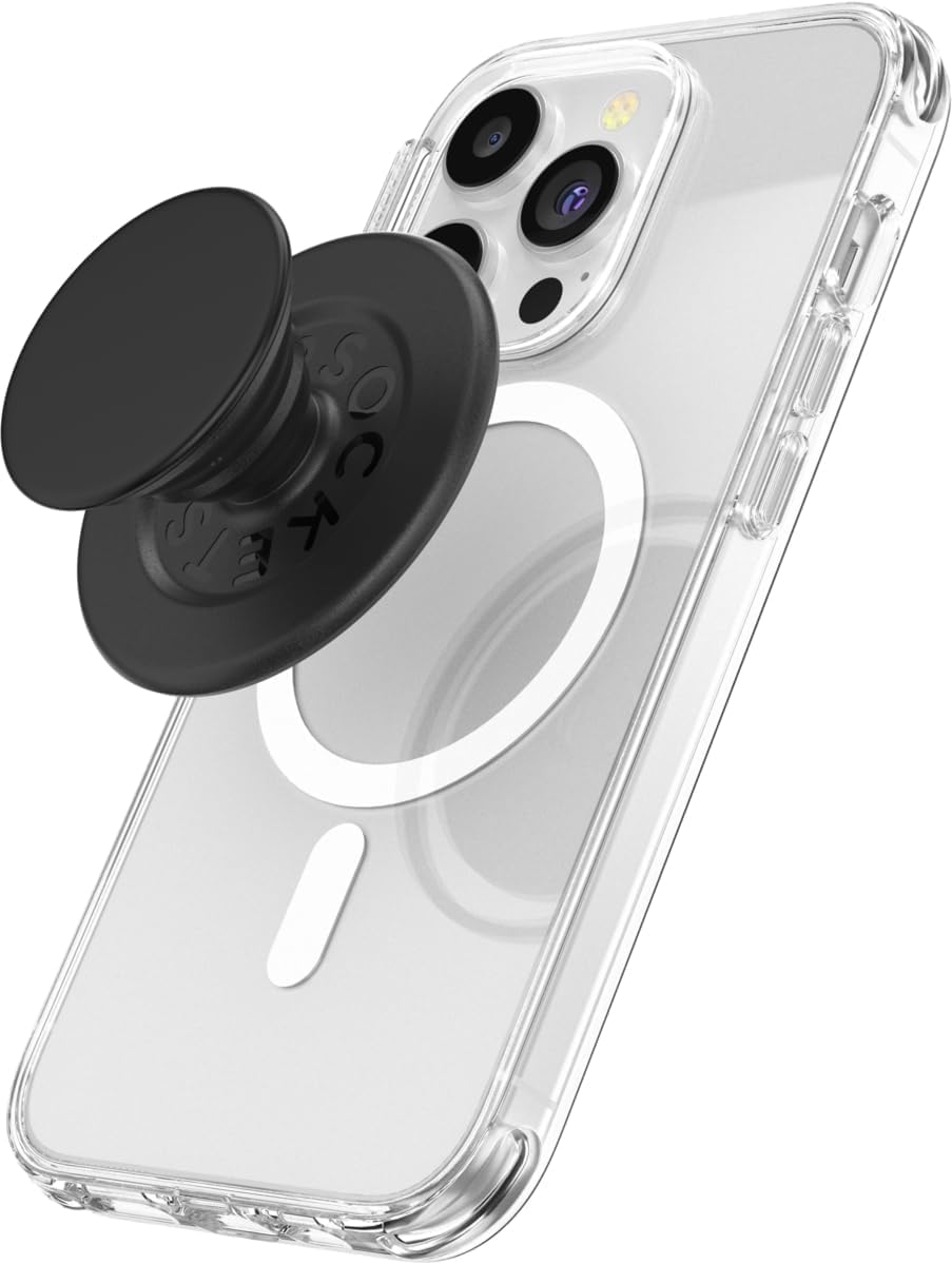 PopSockets Mobile Phone Grip for MagSafe, Magnetic Holder, Mobile Phone Stand, Black - Black - 806828