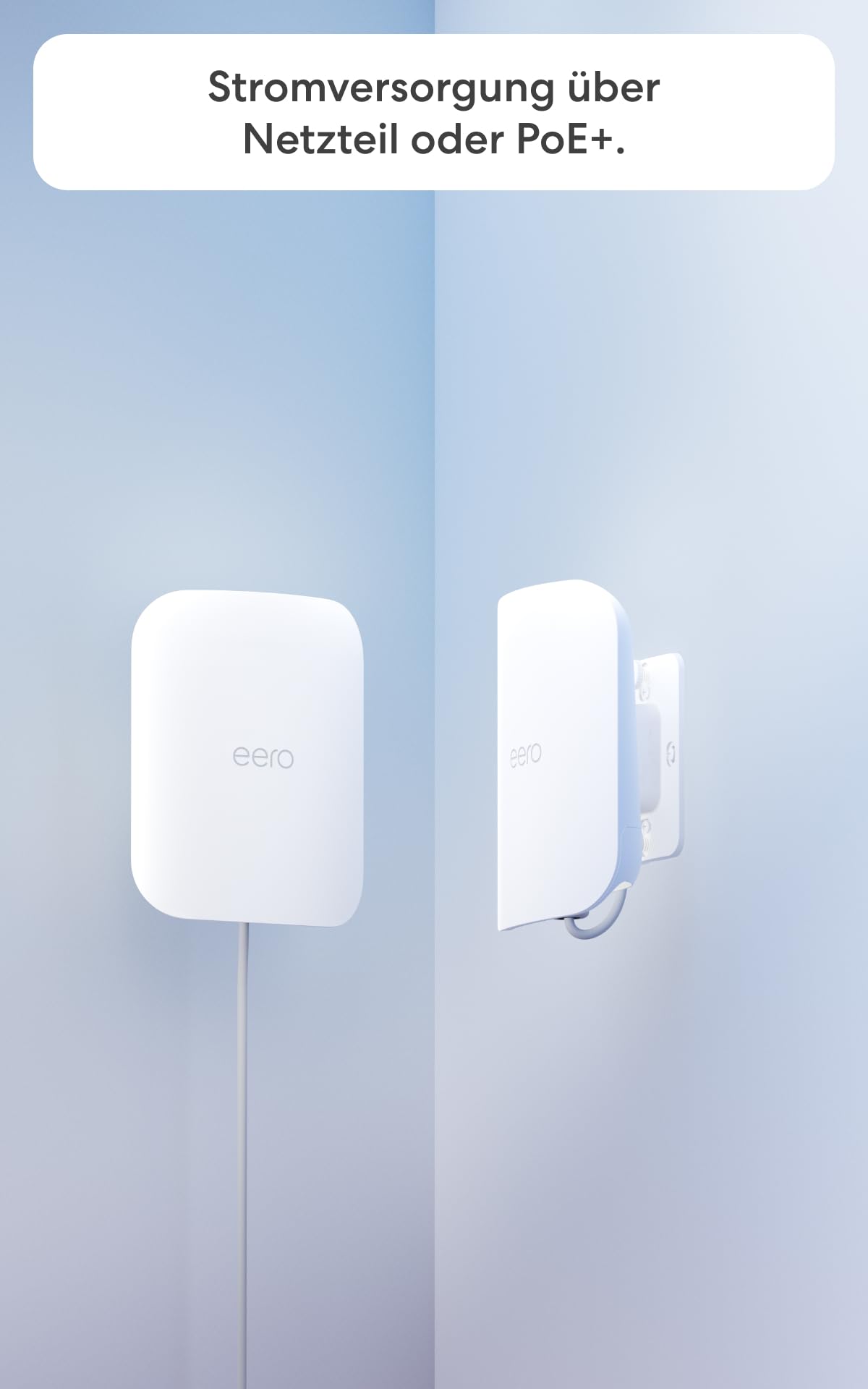 Amazon eero Outdoor 7 dual-band mesh WiFi router (latest generation), IP66 weatherproof, coverage up to 1,390 m² outdoors, 1-pack, 30W PoE+ adapter included - SN10001