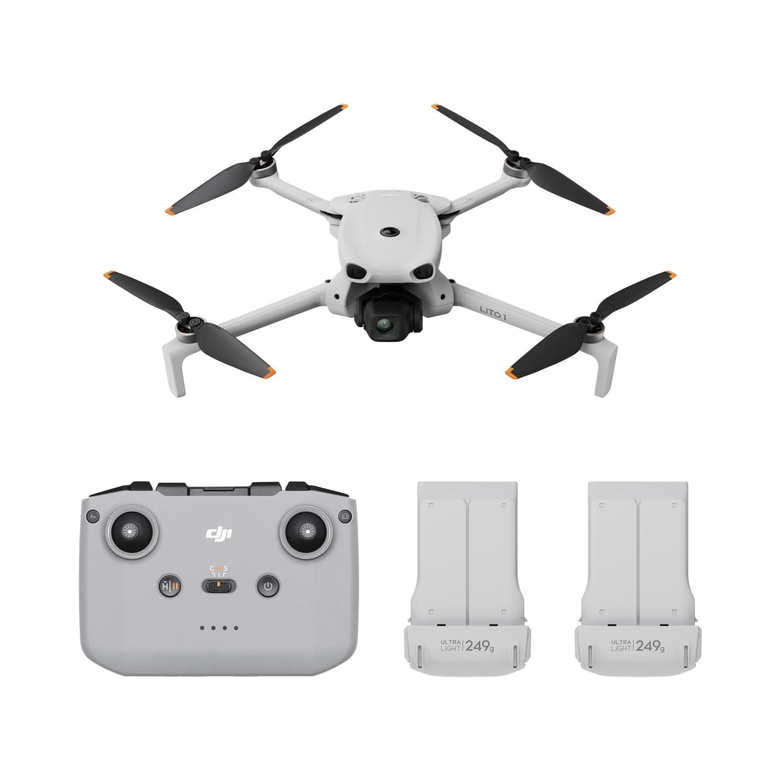 DJI Lito 1 Combo with two batteries with DJI RC-N3, drone with 4K camera for beginners, obstacle detection, ActiveTrack, 4K video & 8K photo, lightweight, for adults, 15 km video transmission, 2 batteries, C0 - 6937224146860