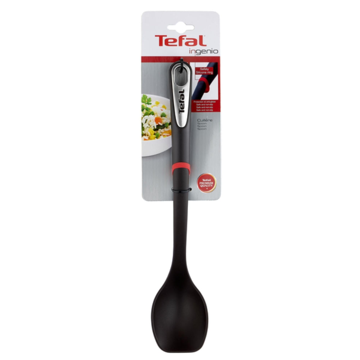 Tefal Ingenio K20605 (Serving) Spoon | 40 cm | Plastic | Dishwasher safe | Heat resistant up to 230 °C | Black, 39.6 x 9.2 x 5.5 cm - K2060514