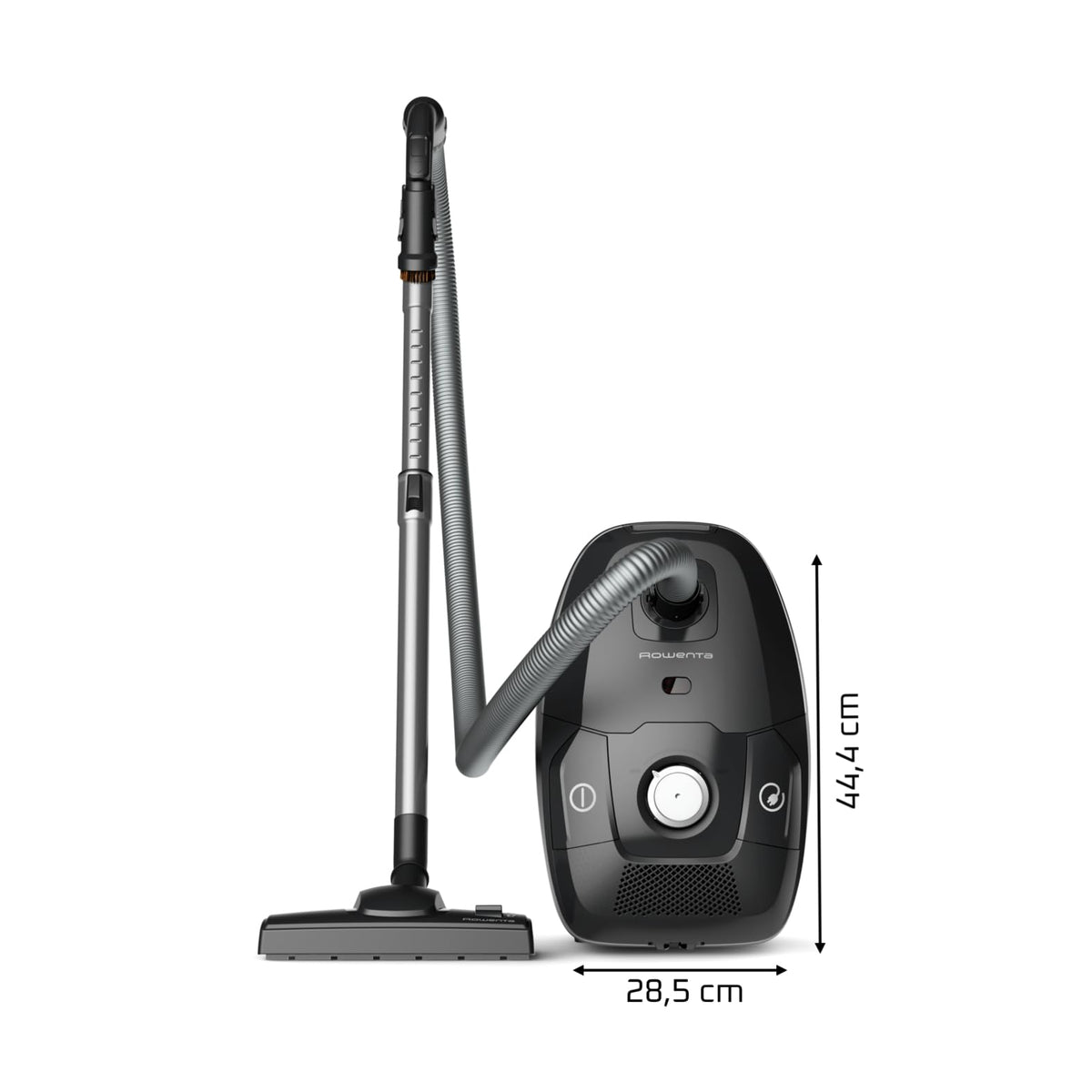 Rowenta Green Force Max Silence Bagged Vacuum Cleaner, 900 Watts, 4.5 L Dust Bag, 99.98 Percent HEPA Filtration, 12 m Action Radius, Compact Design, including Accessories, Black, RO6136 - RO6136EA