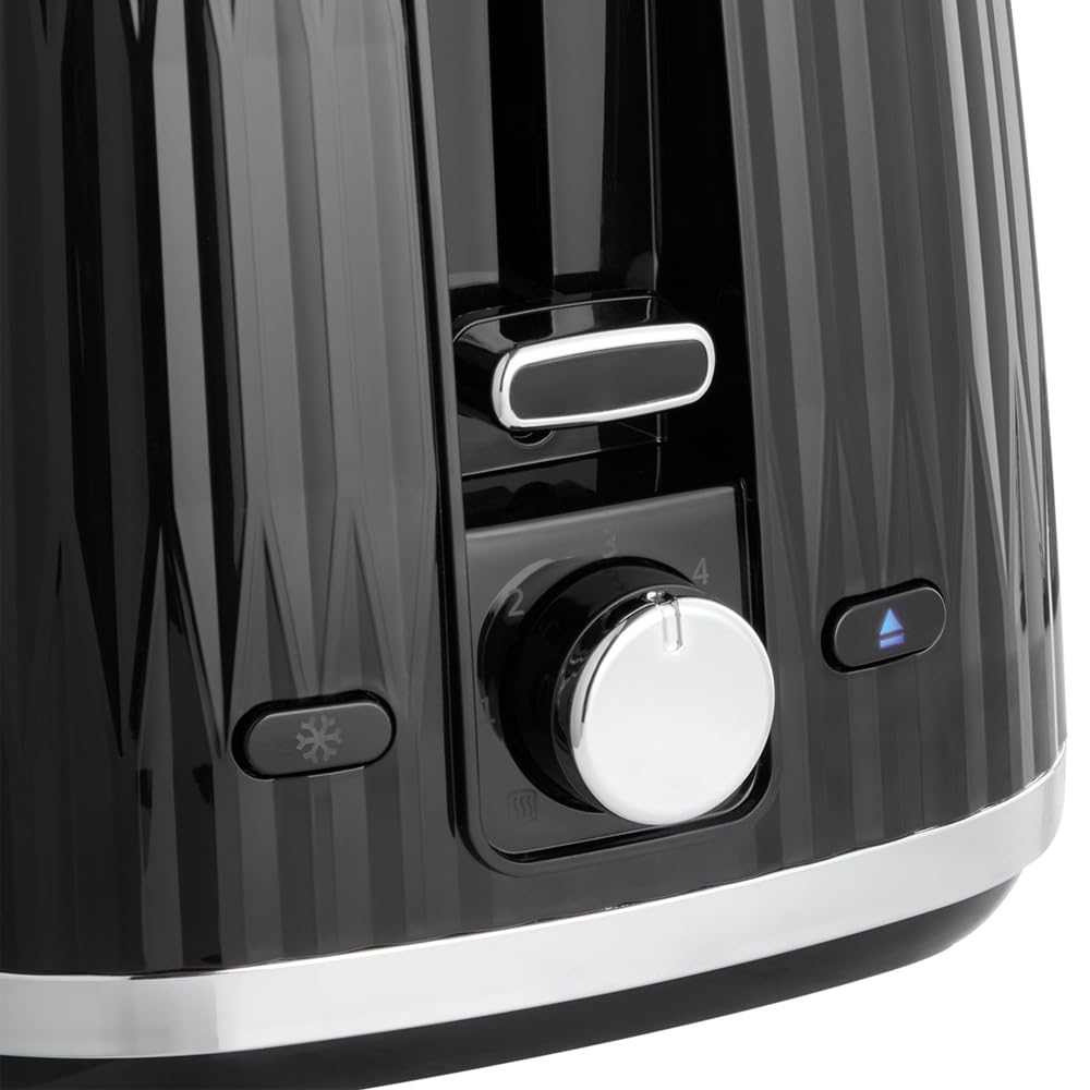 Russell Hobbs Toaster Eden Black, 2-Slice, with Bun Warmer - 27371-56