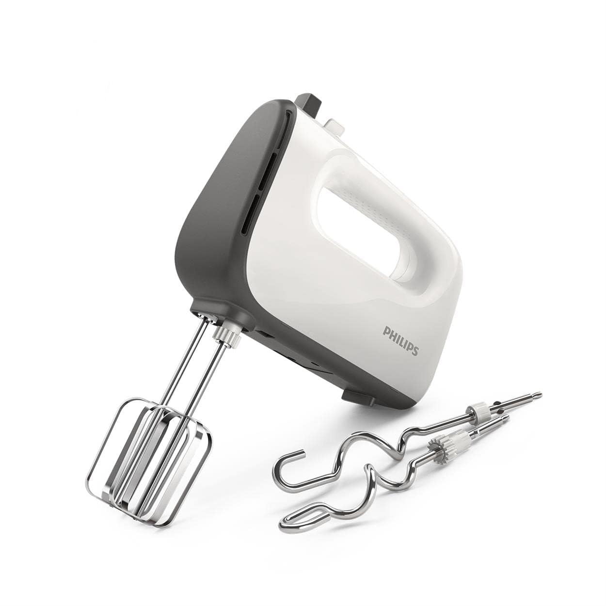 Philips Domestic Appliances HR3741/00 hand mixer, 450 W, 5 speeds plus turbo, 21.41 x 20.8 x 11.4 cm, white/black