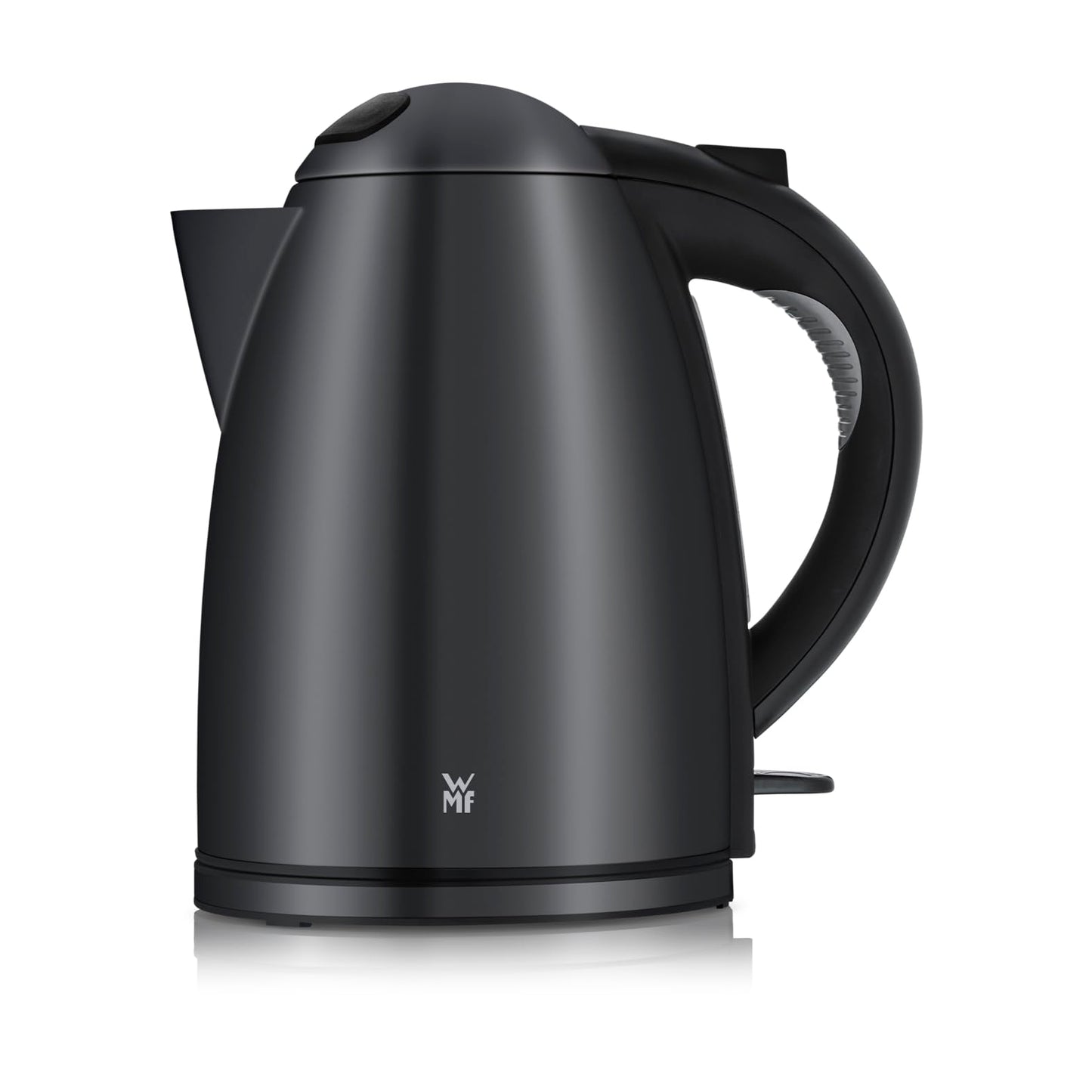 WMF Stelio kettle stainless steel 1.7L, electric kettle with limescale filter, 2400 W, illuminated water level indicator, matt black stainless steel - 413020072