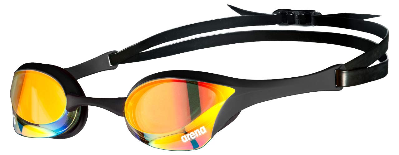 ARENA Cobra Ultra Swipe Mirror Unisex Race Swimming Goggles for Adults, Diving Goggles with Curved Mirror Lenses, Anti-Fog, UV Protection, 5 Interchangeable Nose Bridges - 002507-350-NS