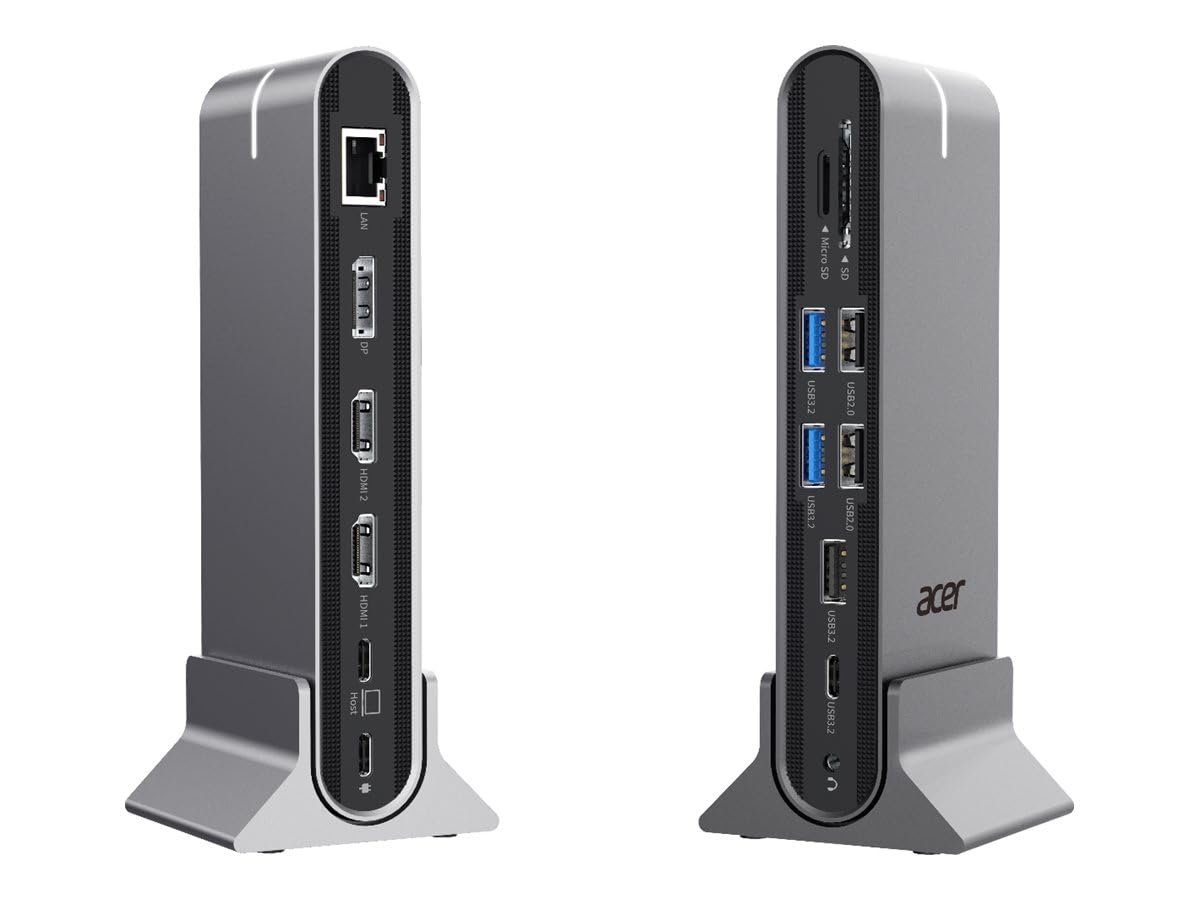 Acer 15-in-1 Docking Station | USB 3.2 Gen 1, Type-C | 100 Watt | Silver - 4712842946779
