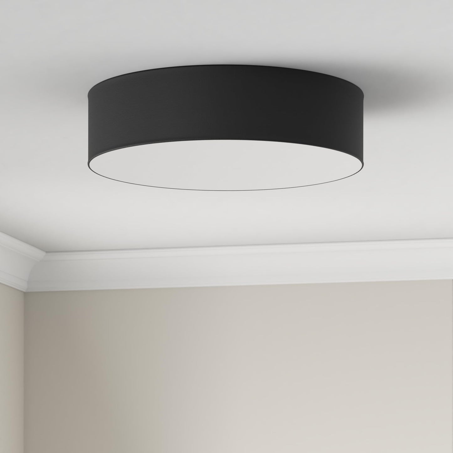 REV ceiling light - ceiling lamp around 50cm with fabric lampshade in a vintage look - ideal for bedrooms and living rooms, black - 2021115020