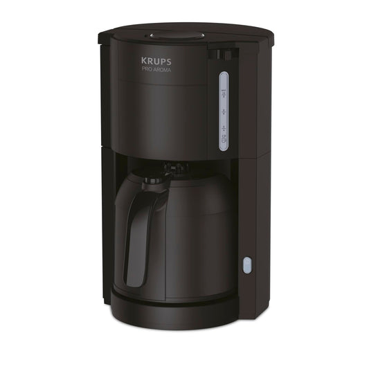 Krups Pro Aroma KM303810 | Aparat de cafea cu filtru capacitate 1 litru | cu termos | 800 W | pentru 10-15 cești de cafea | negru