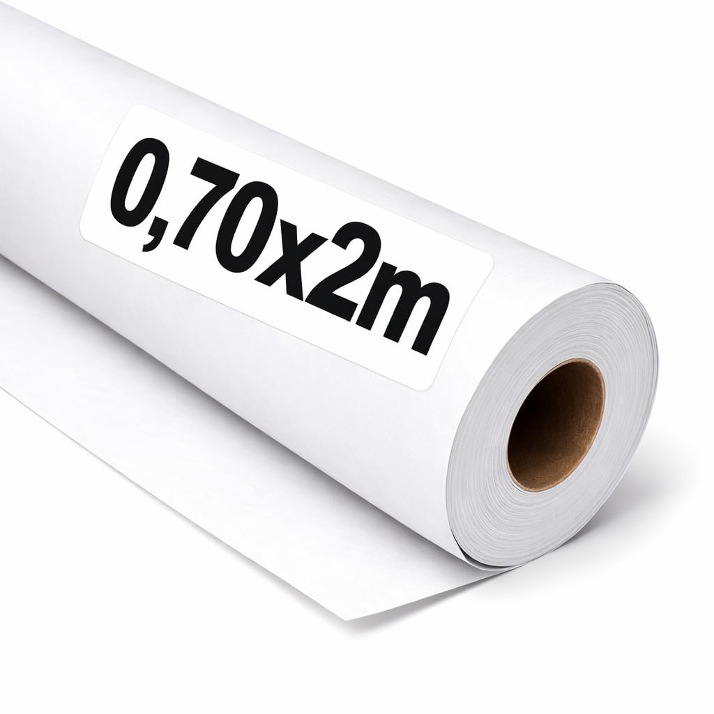 OFITURIA Kraft Paper White - Roll 0.70 × 2 m - 6 Rolls - Packaging Paper and Wrapping Paper - Craft Paper for DIY, Decoration and Sewing Patterns - Tear-Resistant and Easy to Cut - COM620-parent2