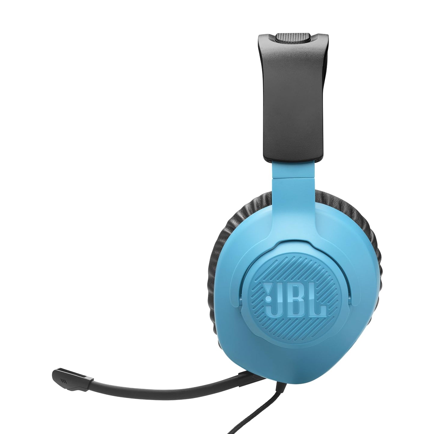 JBL Quantum 100N, wired over-ear gaming headset with detachable microphone, JBL QuantumSOUND Signature, memory foam, multi-platform compatibility and Windows Sonic Spatial Sound, Blue/Red - JBLQTUM100N