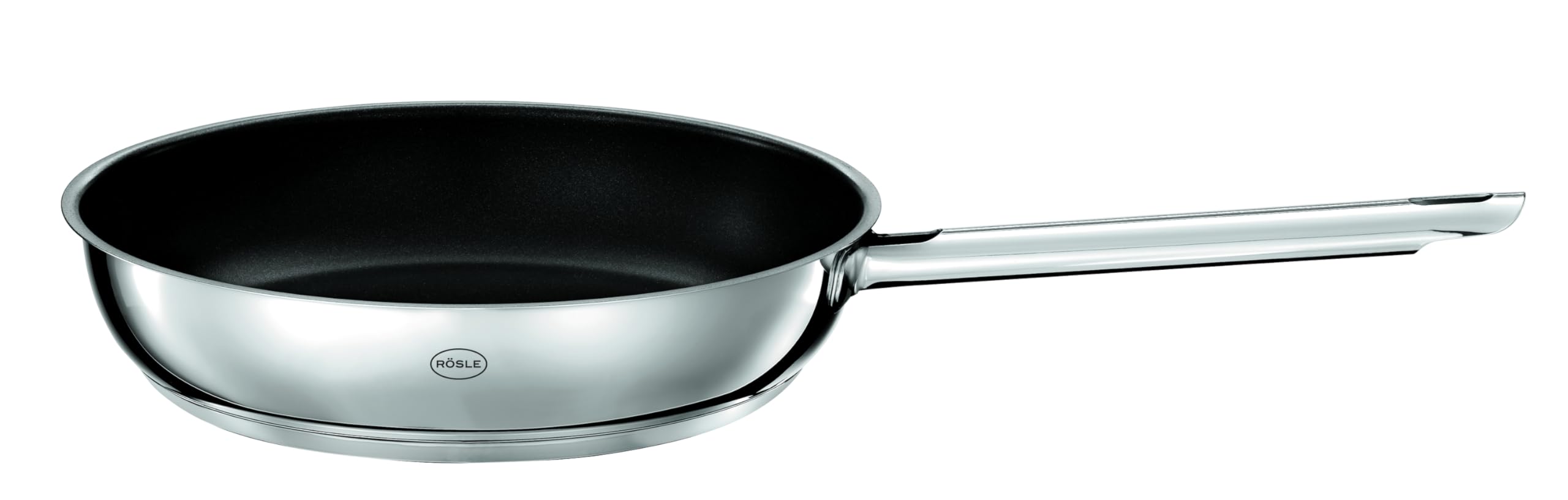 RÖSLE Elegance ProCeraPlus frying pan, non-stick and robust - Ø 28 cm, heat-resistant up to 260 °C, ceramic sealing, silver, stainless steel 18/10 - 130365