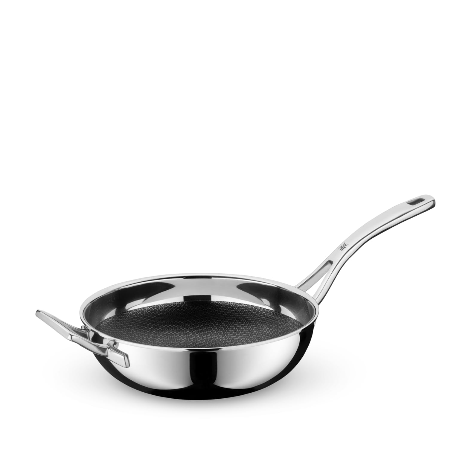 WMF Profi Resist wok pan 28 cm, wok pan induction, multi-layer material fully coated, wok induction, honeycomb structure, stainless steel handle, oven safe - 1756536411