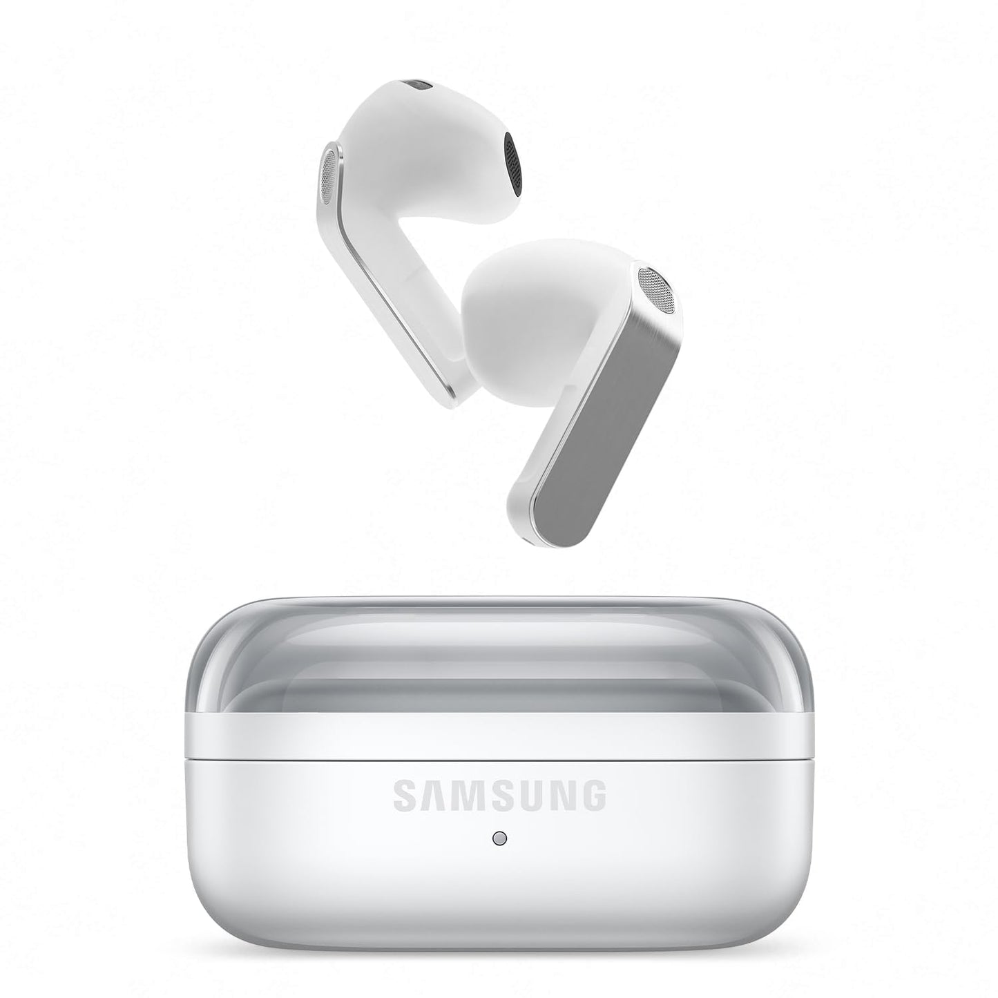 Samsung Galaxy Buds4, Wireless Bluetooth Headphones, 1-Way Speaker, Adaptive Noise Canceling, In-Ear Earphones with 360 Audio, AI Agent with Voice Control, White - SM-R540