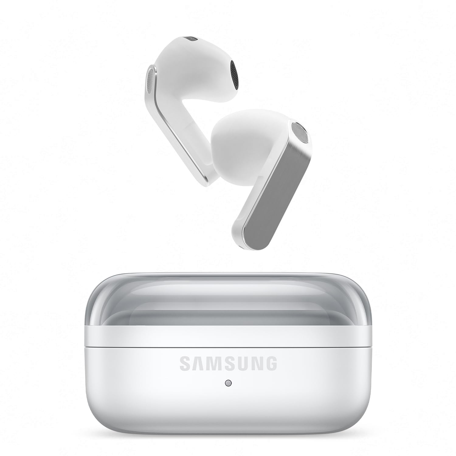 Samsung Galaxy Buds4, Wireless Bluetooth Headphones, 1-Way Speaker, Adaptive Noise Canceling, In-Ear Earphones with 360 Audio, AI Agent with Voice Control, White - SM-R540