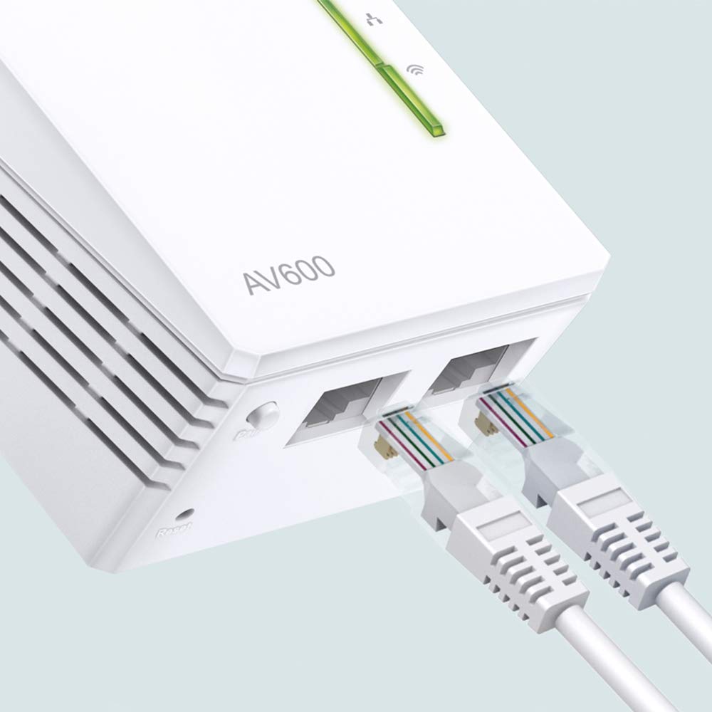 TP-Link WLAN Powerline Adapter Set TL-WPA4220 KIT (600Mbit/s, WLAN 300Mbit/s, Wi-Fi Clone, Fast Ethernet LAN, Plug&Play, Compatible with all HomePlug AV/AV2 Powerline Adapters) - TL-WPA4220KIT