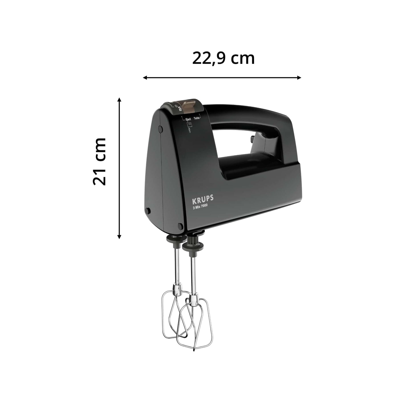 Krups F60858 3 MIX 7000 hand mixer 60 years edition | 500W | ergonomic handle | 1.65m long cable | Speed controller, whisk & dough chopper | up to 1kg bread dough | Black/copper