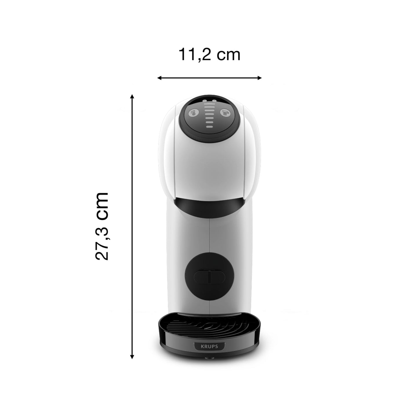 NESCAFÉ Dolce Gusto Genio S Basic from Krups, compact capsule coffee machine, 15 bar pressure, 0.8 liter capacity, eco mode, automatic descaling warning, white, ‎KP2431