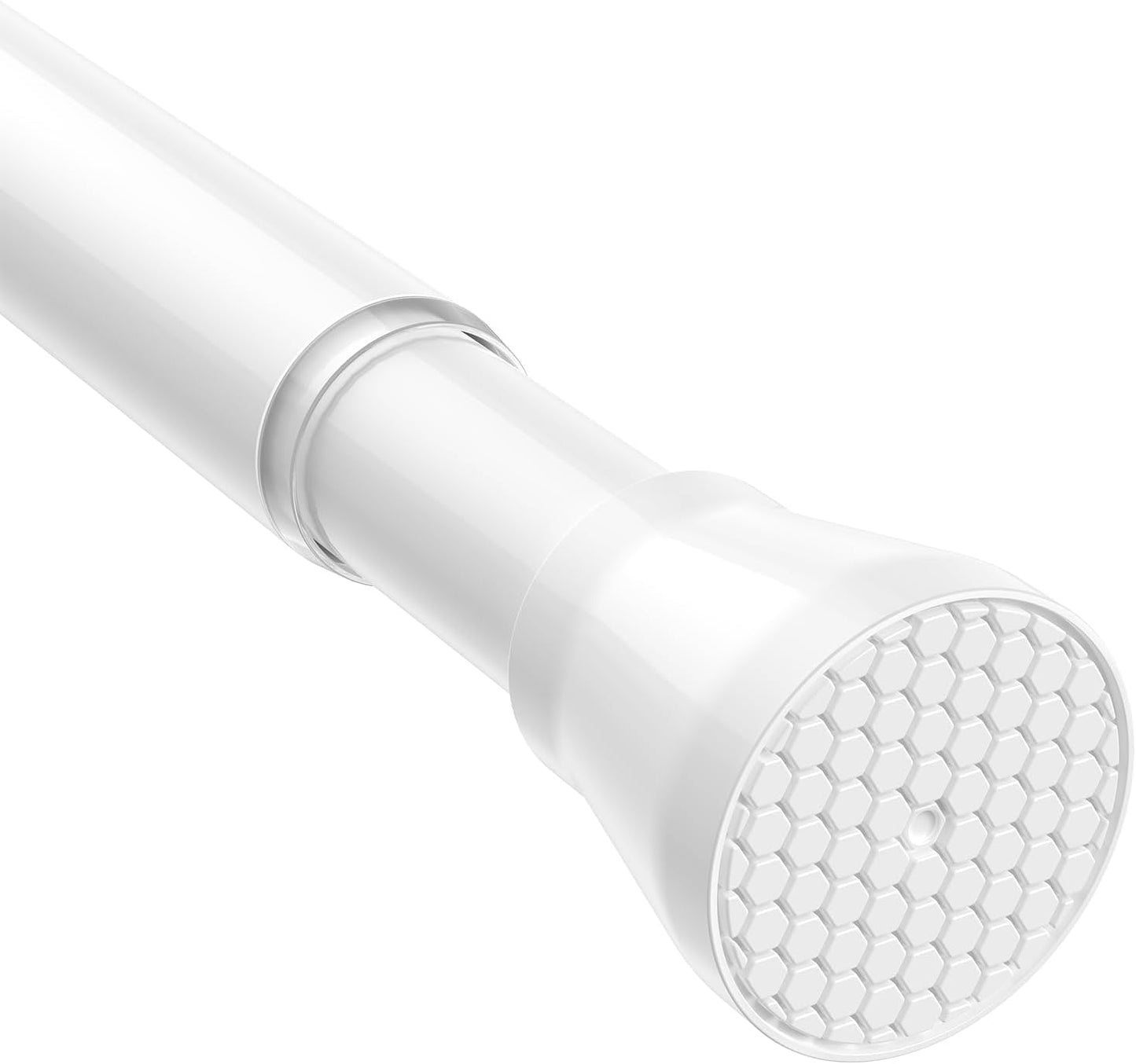 ZipGlo shower curtain rod 115-195cm extendable for bathroom window wardrobe without drilling white 1 piece diameter 22mm - 110-190CM