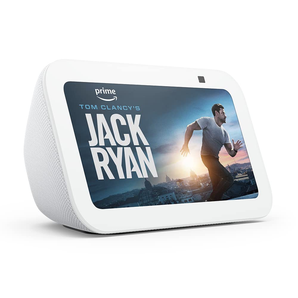 Certified and Refurbished Echo Show 5 (3rd Gen.) | Compact smart touchscreen with Alexa to control your smart home and more | White - H97N6S