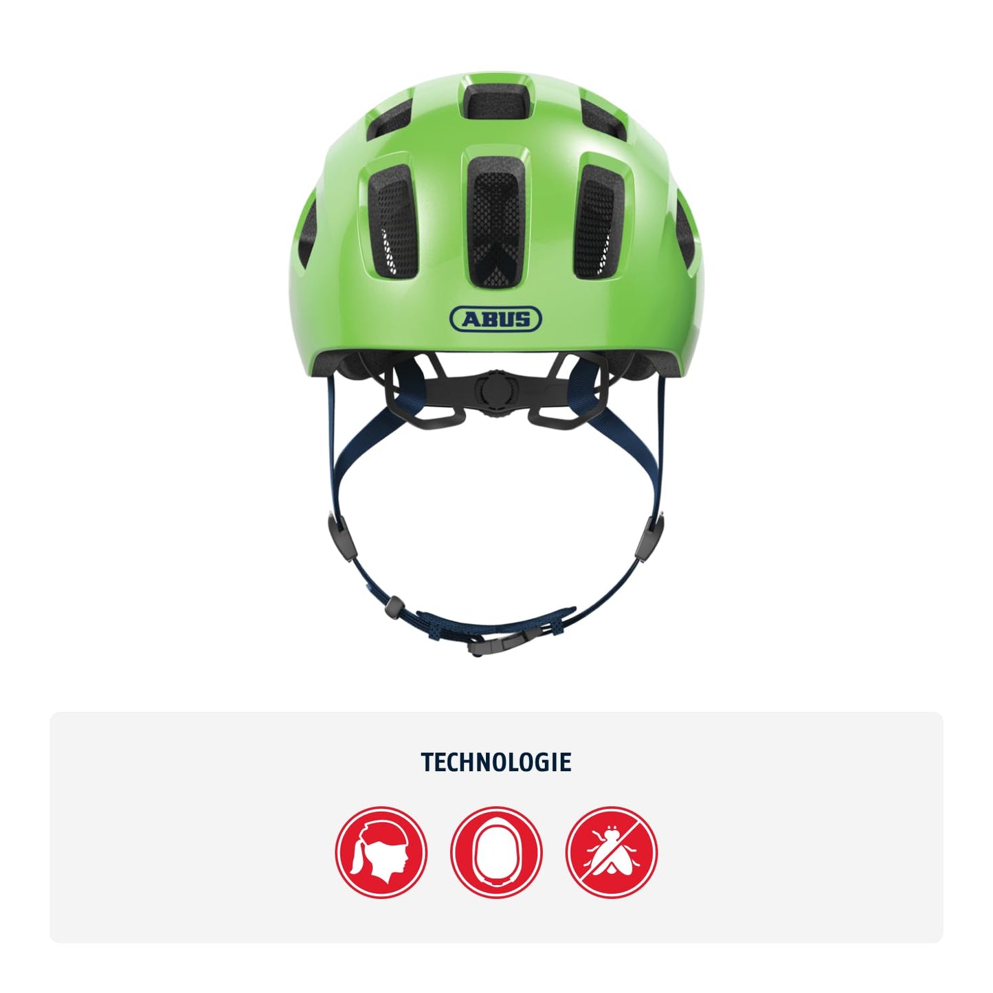 ABUS Youn-I 2.0 bicycle helmet - with light for children, teenagers and young adults - for girls and boys - blue (sparkling), size M (52-57 cm) - 40159