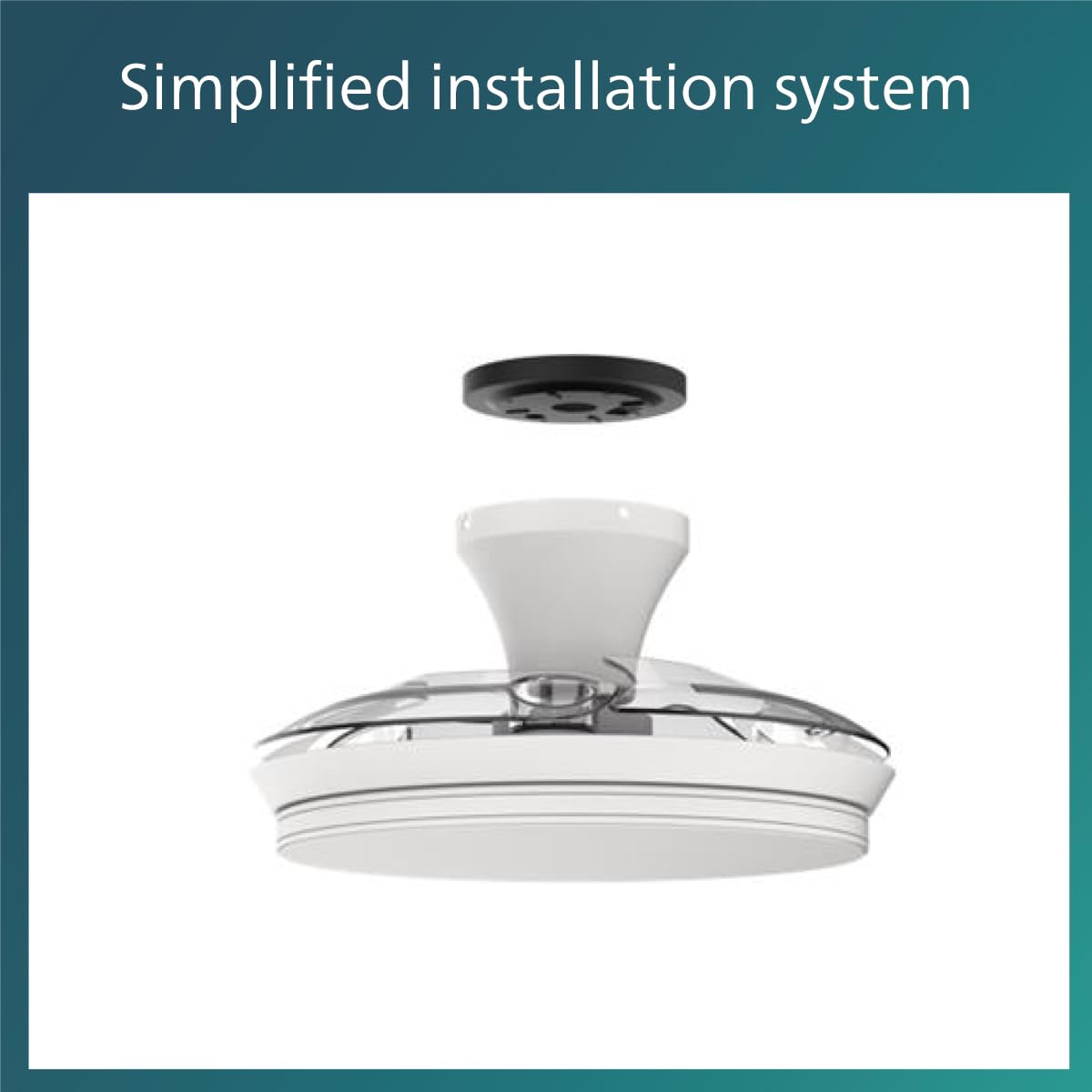 Philips Atlas ceiling fan with retractable blades and LED lighting, 3 blades, 106 cm wingspan, 3 lighting levels, adjustable white light, ultra-quiet, model 2024, gold - 8720169279124