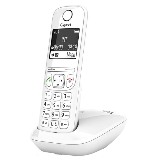 Gigaset AS690 - Cordless DECT telephone - large, high-contrast display - brilliant audio quality - adjustable sound profiles, hands-free function - call protection, white [German version] - AS690,
