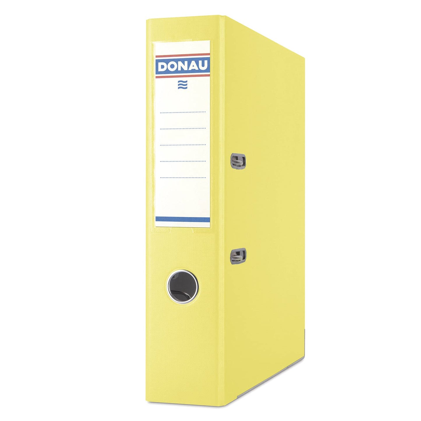 Donau Premium Wide Folder Pack of 10/DIN A4/7.5 cm/10 Pieces/Yellow/Plastic Cover PP/Carton Paper Slot Folder Office Folder File Ring Binder/Green Dot - 3975001PL-11