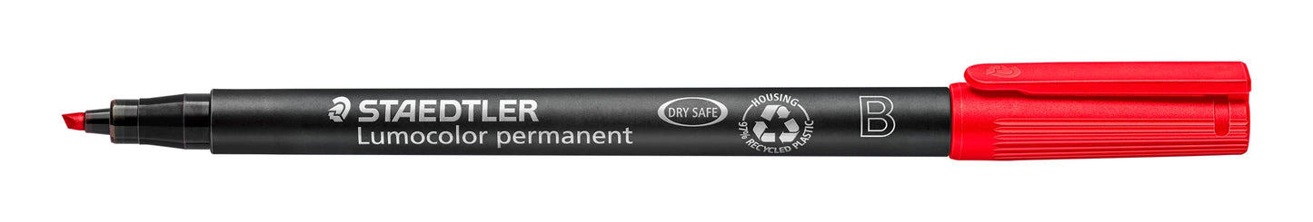 STAEDTLER Lumocolor 314 Permanent Universal Pen – Red, Set of 10, B - 314-2