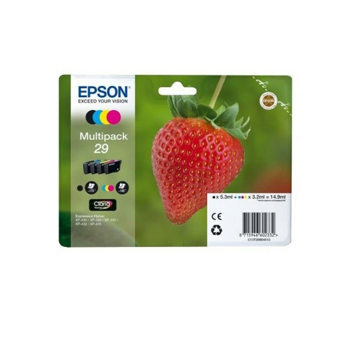 Epson Multipack Strawberry - Claria Home Ink Black Cyan Magenta Yellow - C13T29864022
