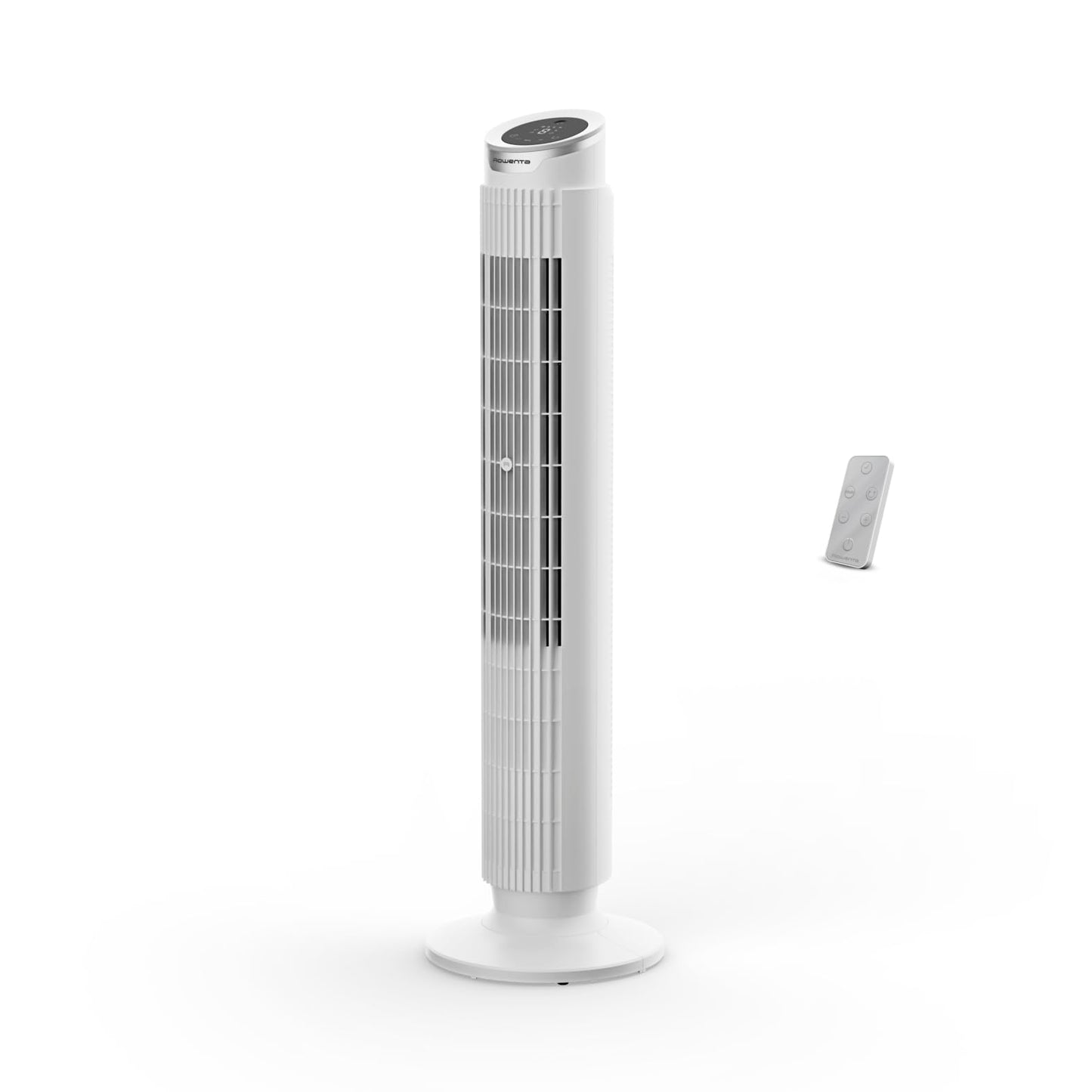 Rowenta Eole Silence Force Tower Fan, Powerful, Silent Mode, 8 Speed Levels, 4 Automatic Modes, Timer, 90° Panning, Remote Control, Dust Cover, White, VU7025F0
