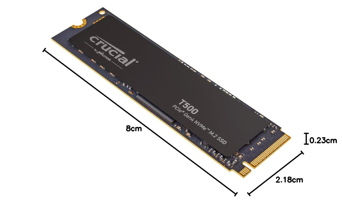 Crucial T500 SSD 1TB PCIe Gen4 NVMe M.2 Hard Disk Intern, până la 7300 MB/s, TLC NAND, compatibil cu laptopuri și desktopuri, Microsoft DirectStorage - CT1000T500SSD8