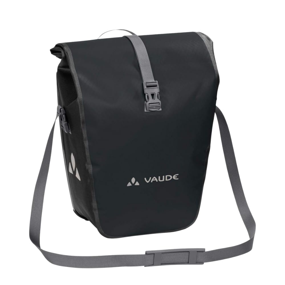 VAUDE bicycle bag for luggage rack Aqua Back Single 1 x 24 L in black, rear wheel bag waterproof, bicycle luggage rack bag at the back, easy attachment - Made in Germany - 12413