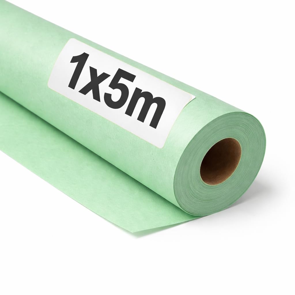 OFITURIA Kraft Paper Green Pastel - Roll 1 × 5 m - 6 Rolls - Wrapping Paper and Packaging Paper - Craft Paper for DIY, Decoration and Sewing Patterns - Tear-Resistant and Easy to Cut - COM620-parent2