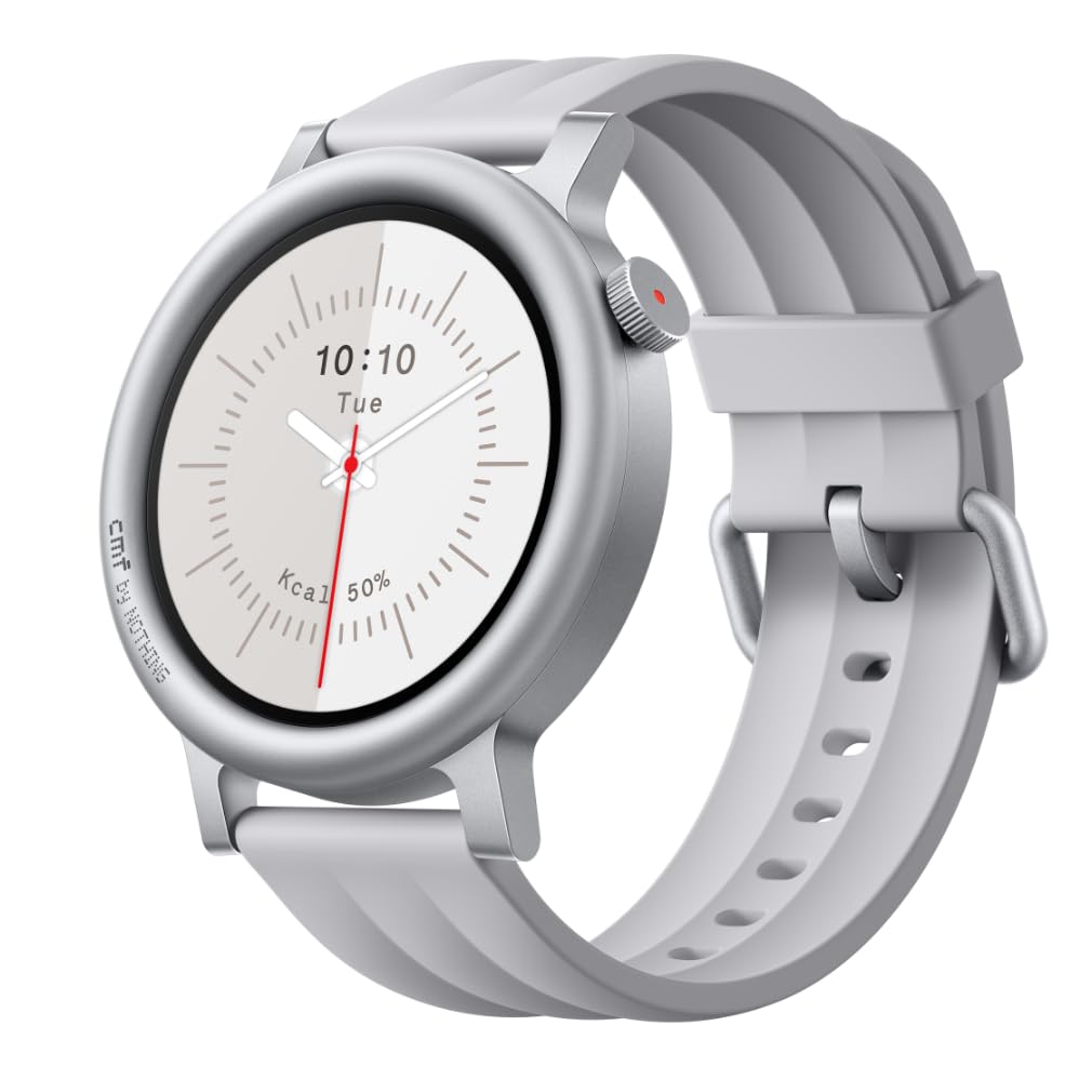 CMF Watch 3 Pro - Smartwatch 1.43" AMOLED, 13-day battery, dual GPS, Bluetooth calls with AI noise cancellation, heart rate & sleep tracking - light gray - D399