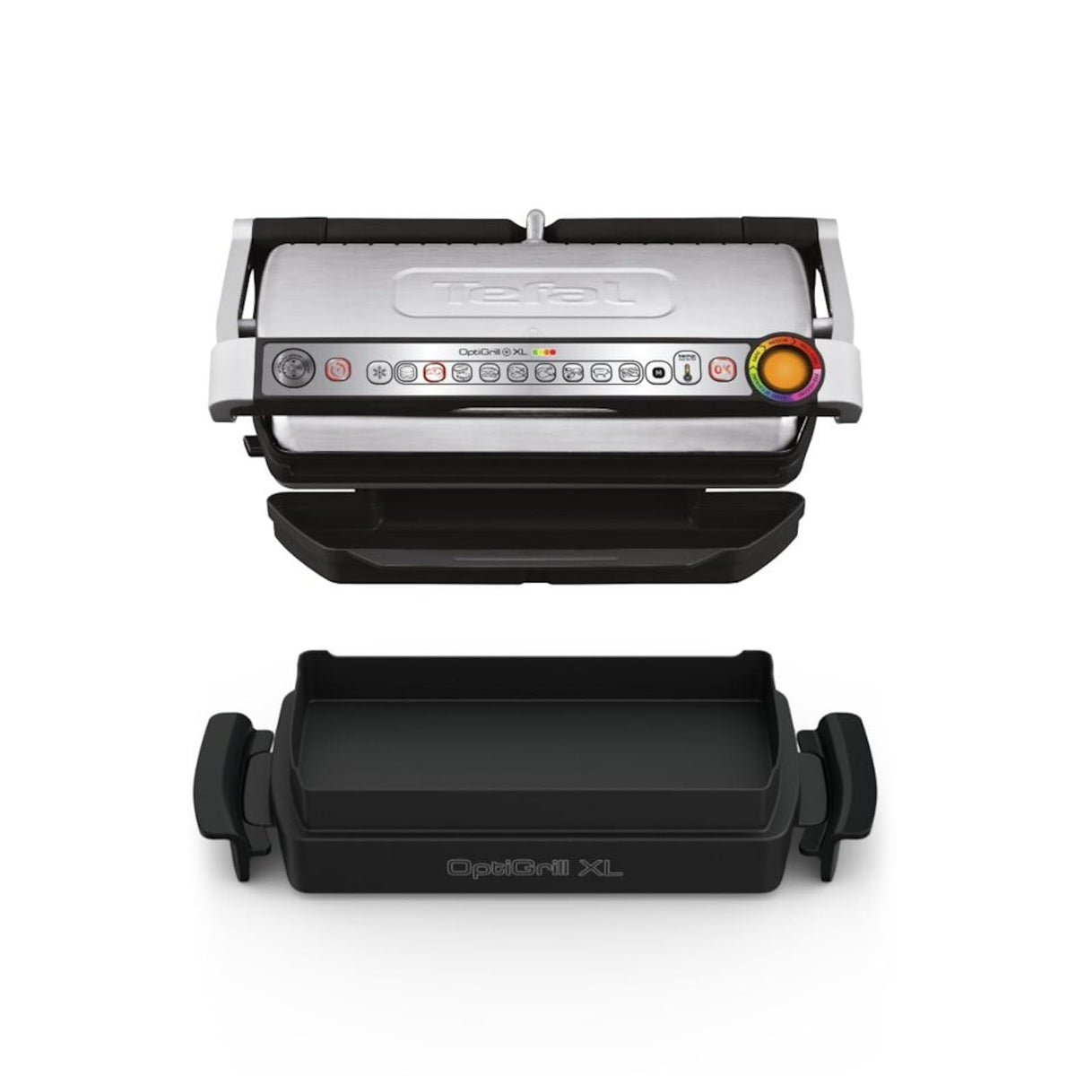 Tefal OptiGrill+ XL | Grill contact cu ajustare automată a temperaturii | 9 programe automate | Suprafață de grill XL | Inclusiv tavă de coacere | GC724D12