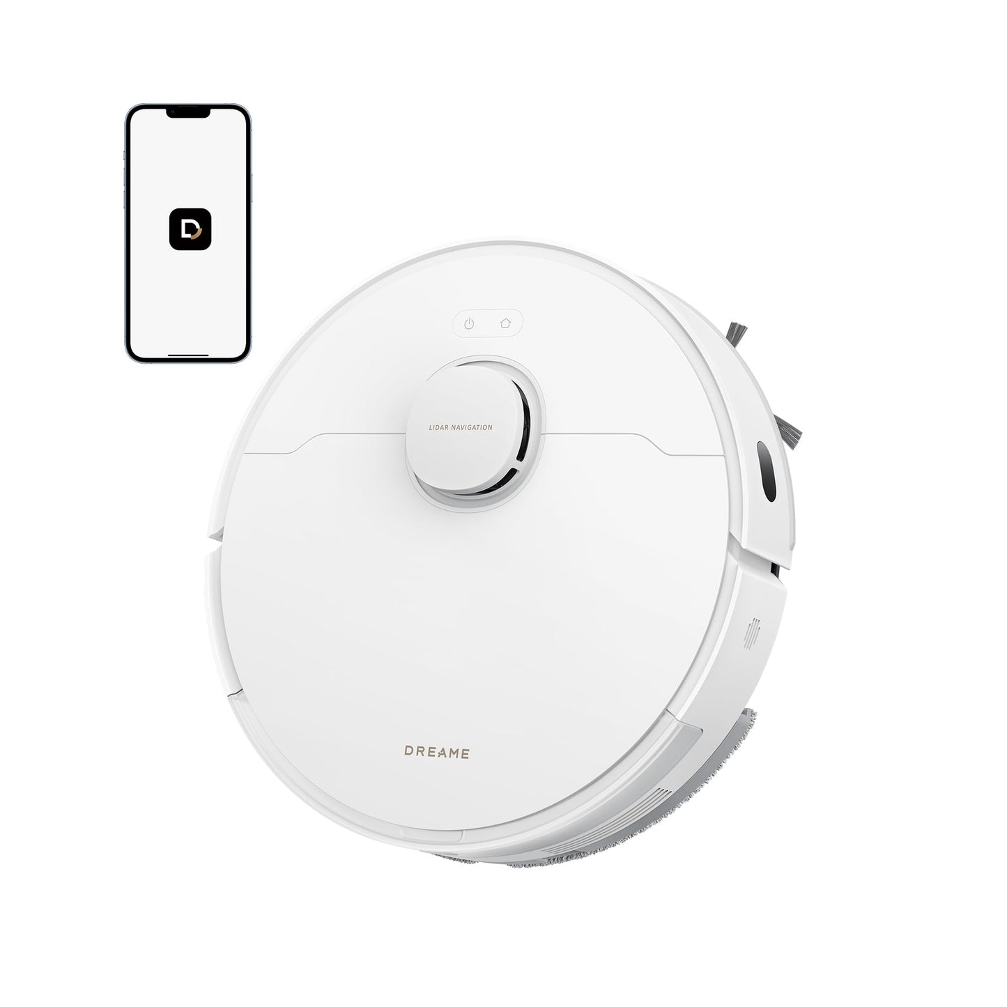 dreame D20 robot vacuum cleaner, 13,000 Pa suction power, DuoBrush for pet hair, LDS navigation, 2-in-1: vacuuming and mopping, hard floors and carpets, 5,200 mAh battery, app and voice control - RLD35GA