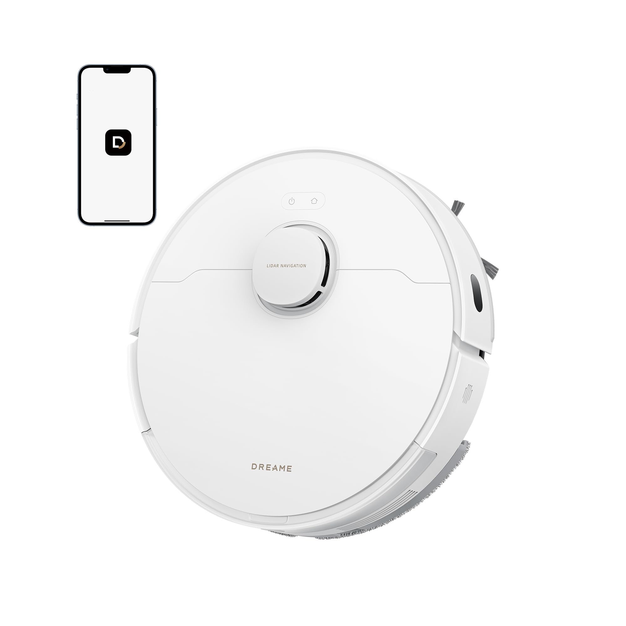 dreame D20 robot vacuum cleaner, 13,000 Pa suction power, DuoBrush for pet hair, LDS navigation, 2-in-1: vacuuming and mopping, hard floors and carpets, 5,200 mAh battery, app and voice control - RLD35GA