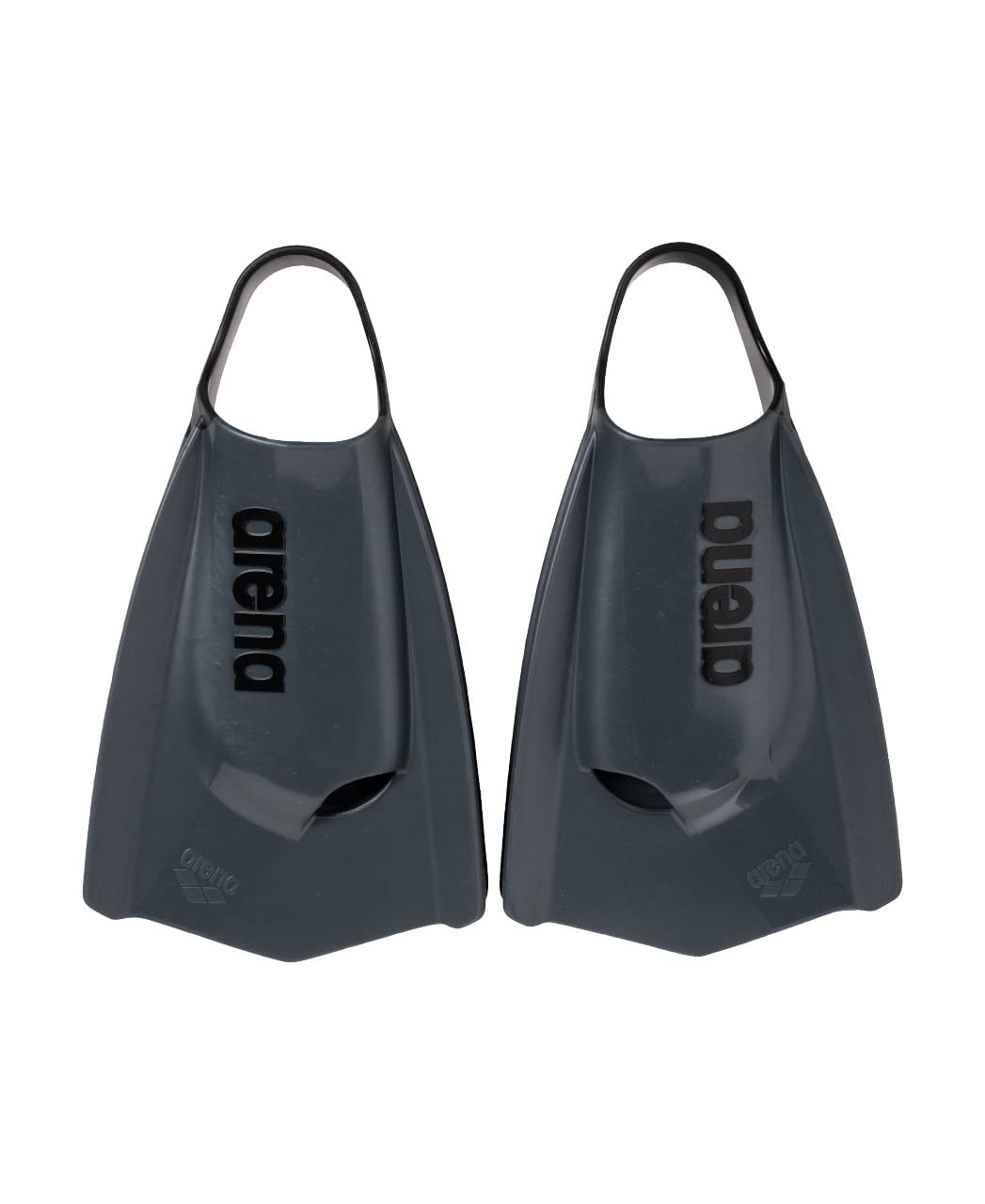 arena Powerfin Pro II swimming pool training fins, swimming fins for adults, fins made of 100% silicone, comfortable short fins for the swimming pool, black, 44-45 - 006151-100-11-12