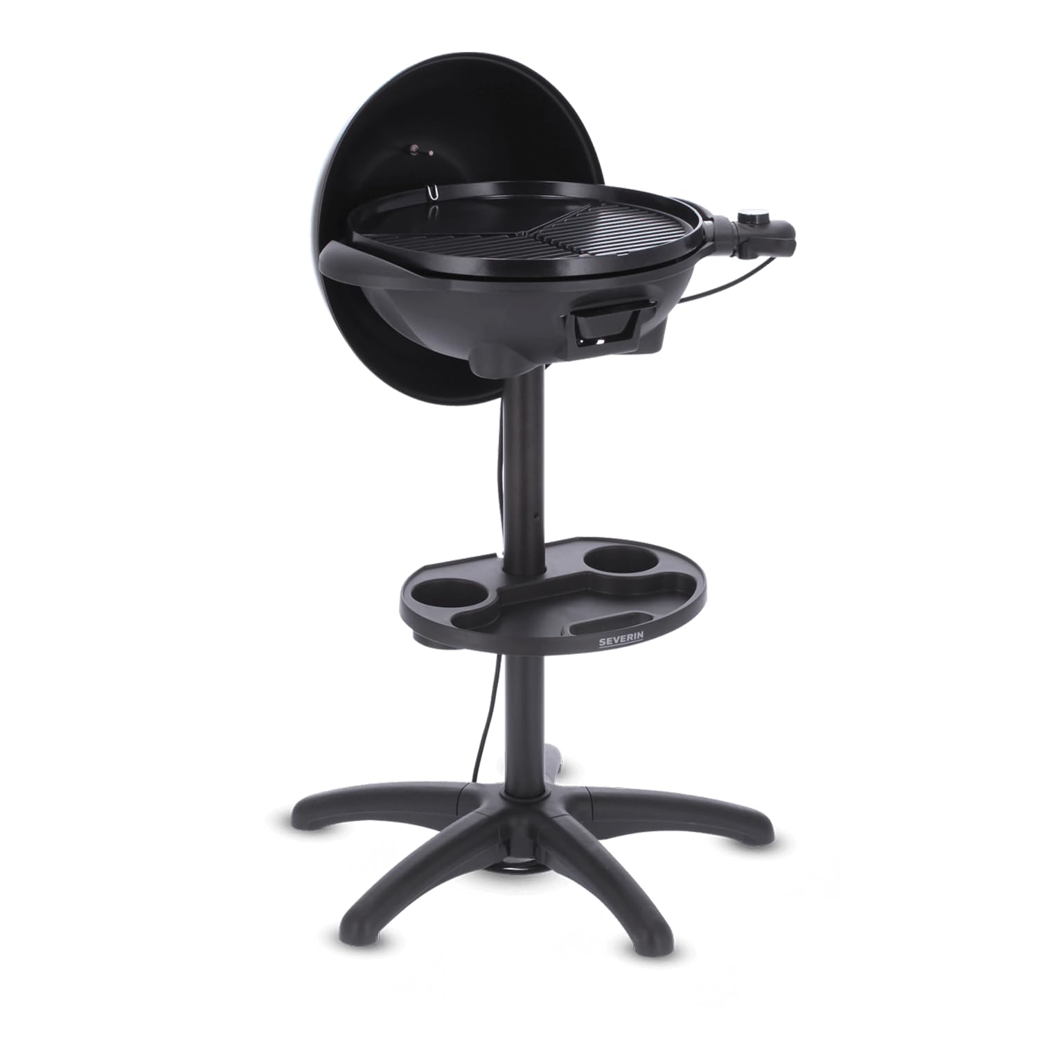 SEVERIN barbecue/freestanding grill with hood, electric grill with thermostat, grill plate with ceramic coating, 2,000W, grill surface Ø 41 cm, matt black, PG 8541